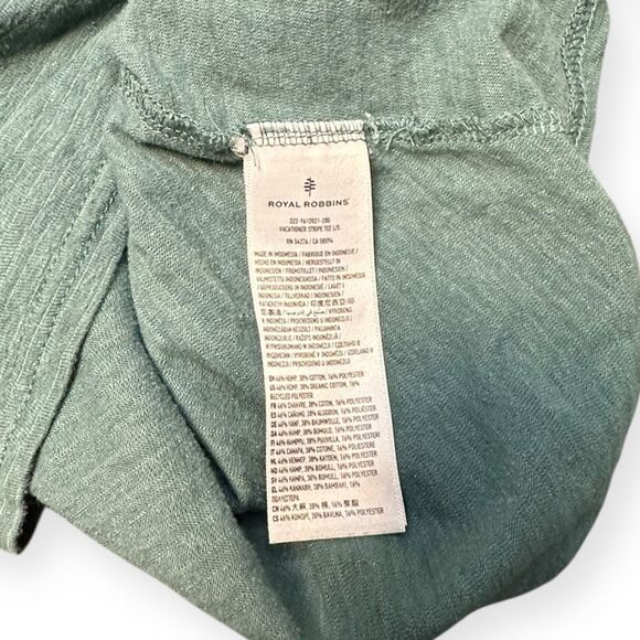 ROYAL ROBBINS Women’s Green Stripe Vacationer Long Sleeve Performance Tee Size S - Picture 4 of 5